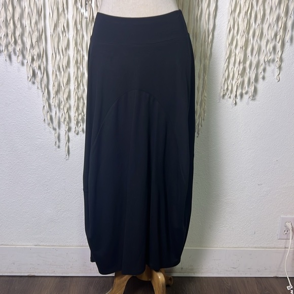 Ronen Chen Black Lagenlook Midi Skirt size 2/M - Picture 10 of 13